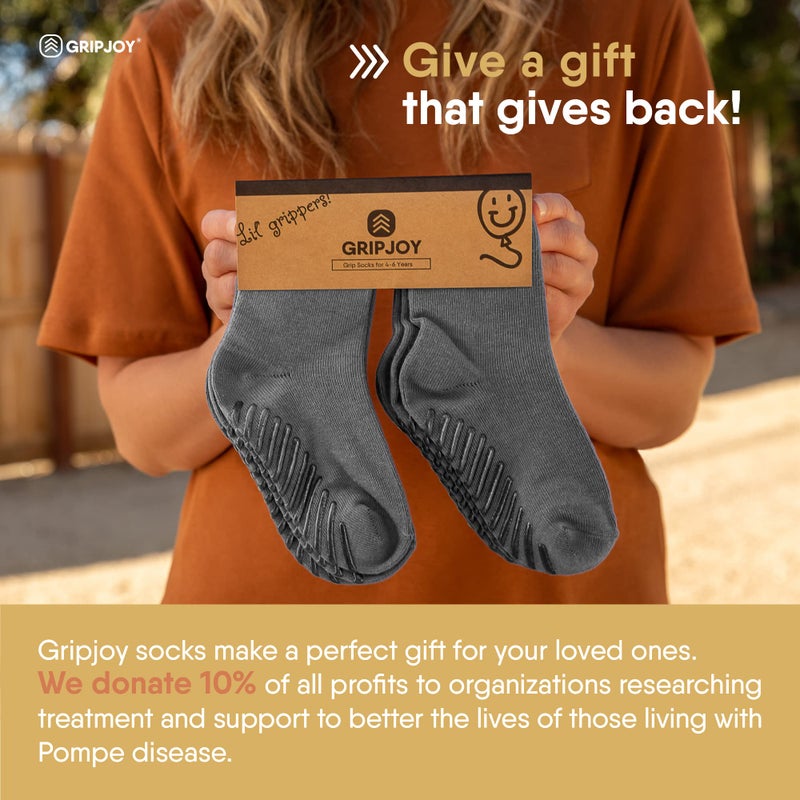 Gripjoy Toddler Socks with Grippers, Non-Slip for Kids, Enhanced Stability, Comfortable Cotton - 4 Pairs - Image 5